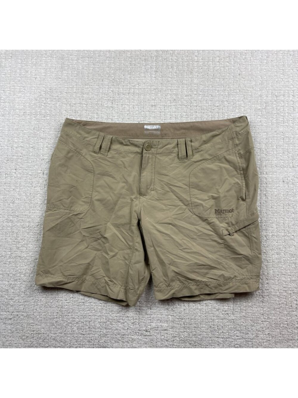 Marmot Women's Size 14 Beige / Khaki Hiking Travel Outdoor Nylon Shorts Tech